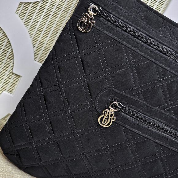 Vera Bradley Black Quilted Hipster Crossbody Bag - Picture 5 of 13